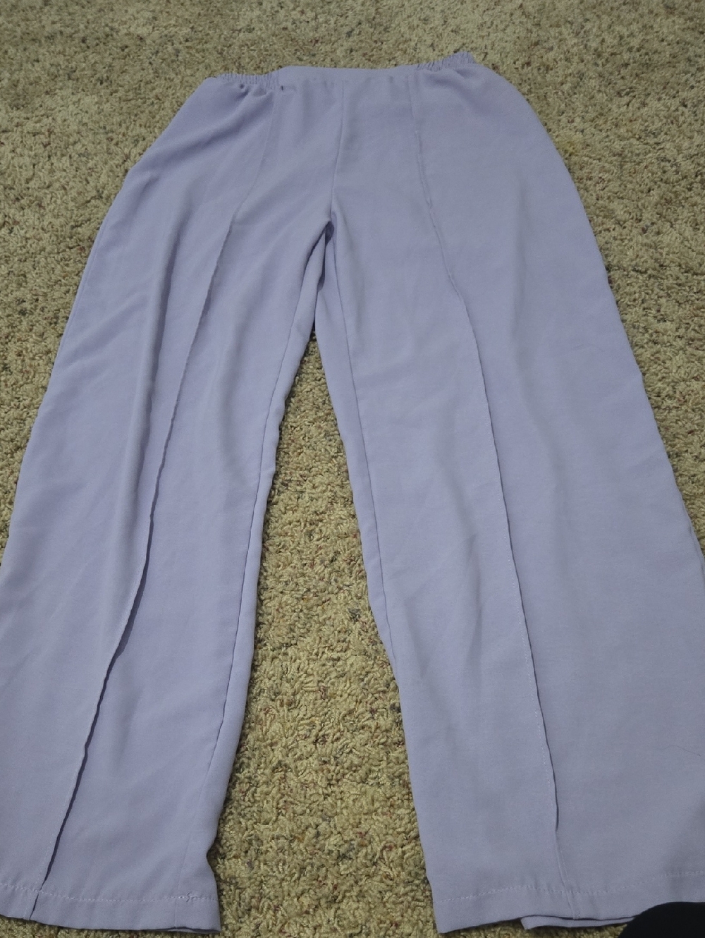 SHEIN Pastel Lavender Wide-Leg Pull-On Pants